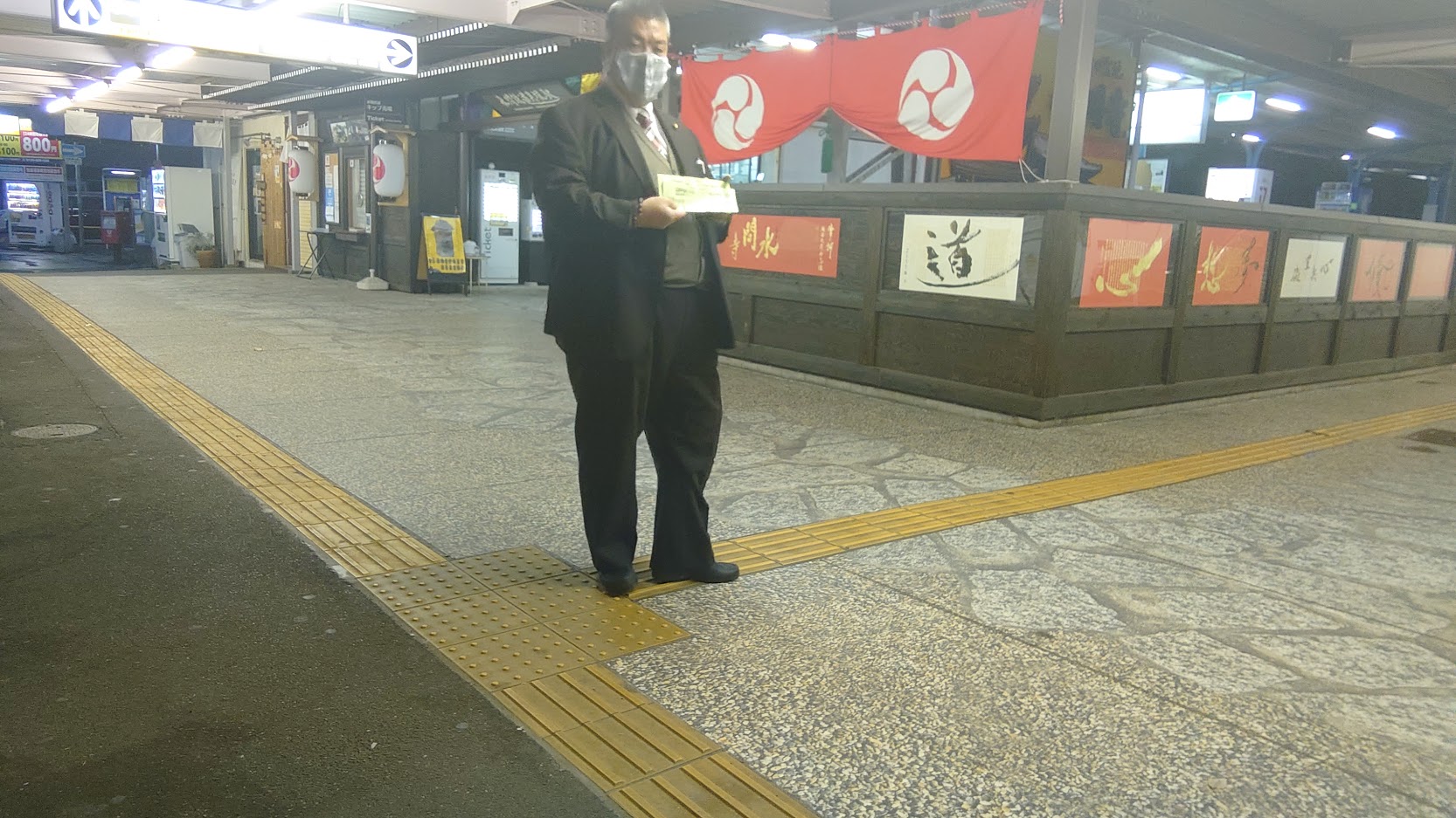 2021.3.2　南海貝塚駅にて朝のご挨拶を再開させる