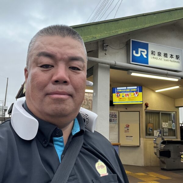 2023.8.21　JR和泉橋本駅で朝のご挨拶