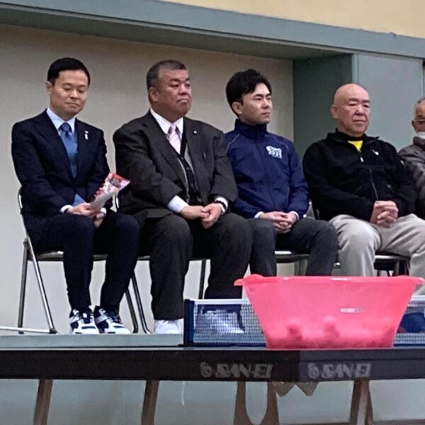 2024.2.11　卓球フェスティバルが開催され、日本生命レッドエルフの皆さんも参加され小さな子どもから大人まで卓球を通じて汗をかいていました。