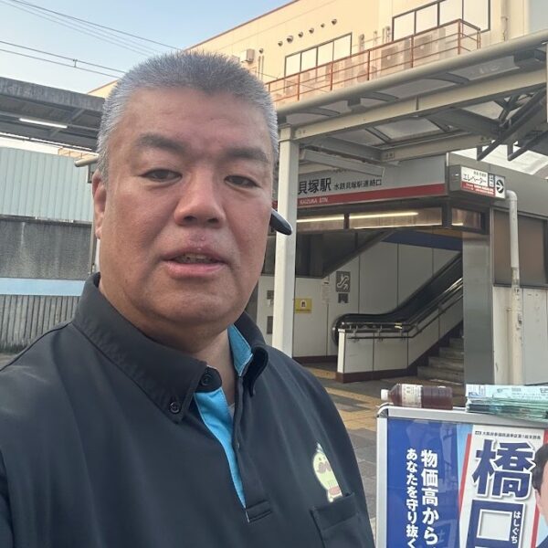 2025.7.1　南海貝塚駅西口北側で朝のご挨拶